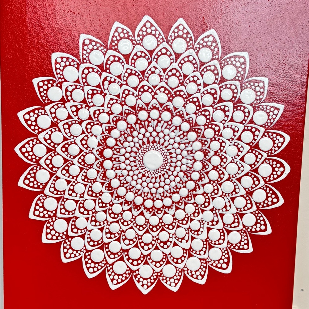 Chili Paprika & White Mandala Wall Art   Centre yourself and find peace. Calming